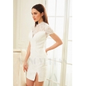 robe cocktail blanc dentelle courte