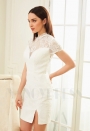 robe cocktail blanc dentelle courte