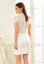 robe cocktail blanc dentelle courte