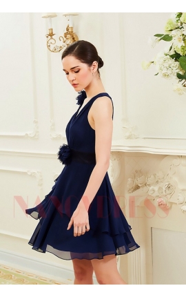 robe de cocktail bleu marine courte