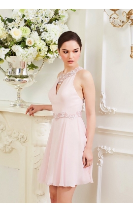 robe de cocktail rose courte