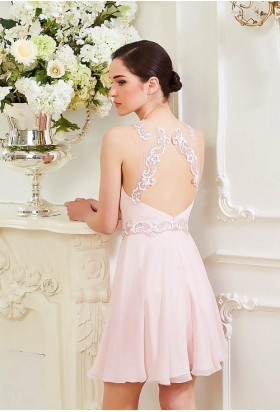 robe de cocktail rose courte