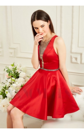 robe de cocktail rouge bordeaux courte