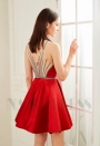 robe de cocktail rouge feu courte