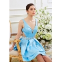 robe dos nu bleu turquoise courte