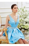 robe dos nu bleu turquoise courte