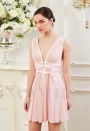 robes de cocktail rose courte