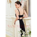 robe de soirée longue noire et blanc long