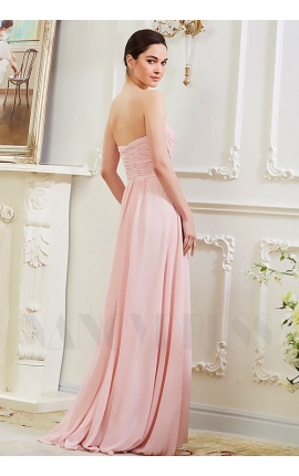 robe de soirée rose long