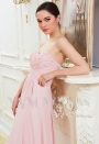 robe de soirée rose long H009