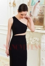 robe soirée noire long H011