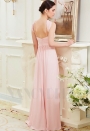 robe soirée rose long H002