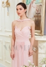 robe soirée rose long H002