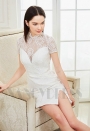 robe cocktail blanc dentelle courte