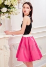 robe cocktail noire et fuchsia courte