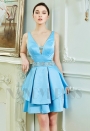 robe dos nu bleu turquoise courte