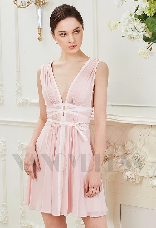 robes de cocktail rose courte