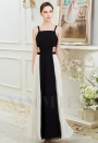 robe de soirée longue noire et blanc long