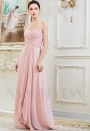 robe de soirée rose long H009