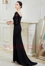 robe soirée noire long H010