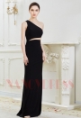 robe soirée noire long H011