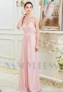 robe soirée rose long H002