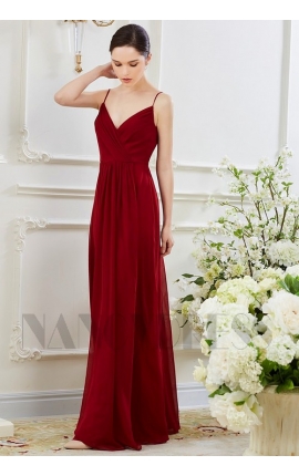 robe de soirée bordeaux long