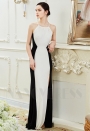 robe de soirée pas cher noire et blanc long