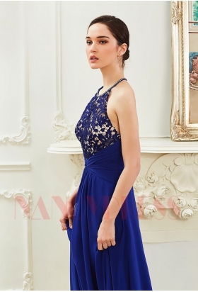 robe soirée bleu roi long