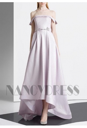 robe de soirée pas cher gris pale long H021