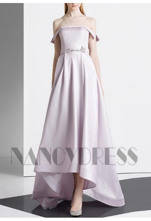 robe de soirée pas cher gris pale long H021