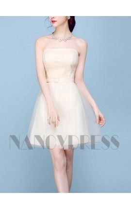 robe bustier champagne pâle courte