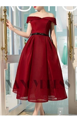 robe cocktail bordeaux courte