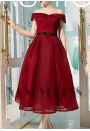 robe cocktail bordeaux courte D021