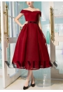 robe cocktail bordeaux courte D021