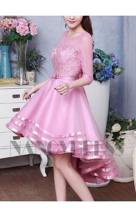 robe de cocktail rose courte