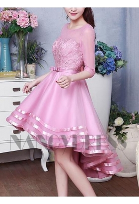 robe de cocktail rose courte