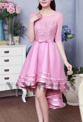 robe de cocktail rose courte