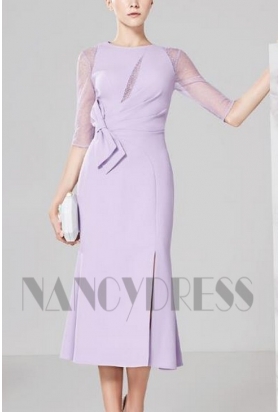 robes de cocktail violet clair courte D031