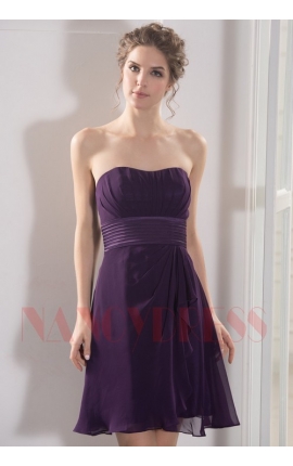 robe bustier pourpre courte