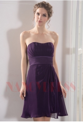 robe bustier pourpre courte D050