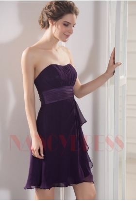 robe bustier pourpre courte D050