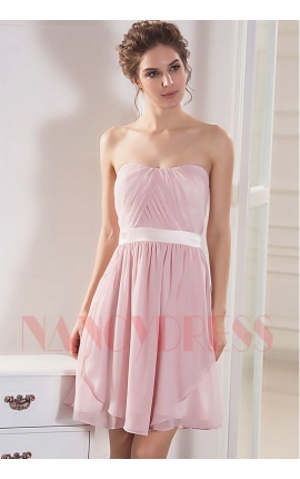 robe bustier rose courte