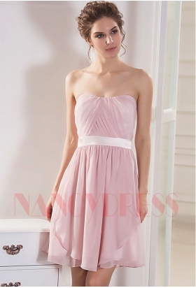 robe bustier rose courte