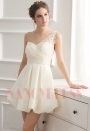 robe cocktail blanc courte D048