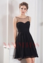 robe de cocktail noire courte D056