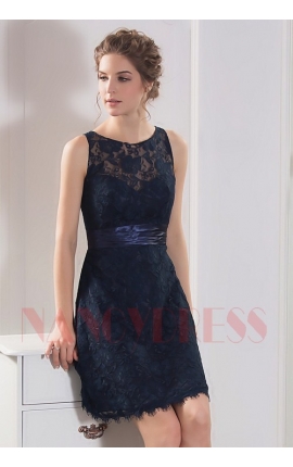 robe dos nu bleu marine courte