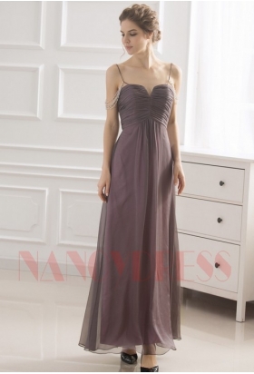 robe de soirée gris long H035