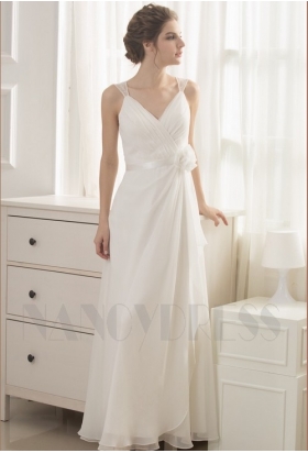 robe de soirée pas cher blanc long H045