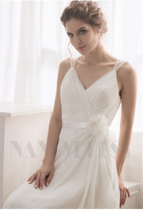 robe de soirée pas cher blanc long H045